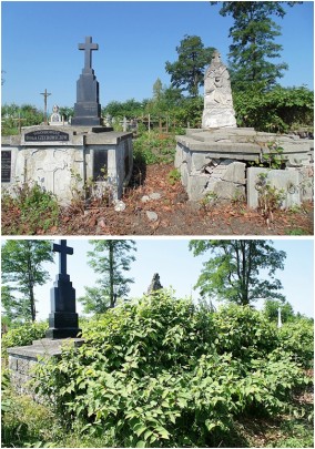 Efekty pracy na grobowcach w alei